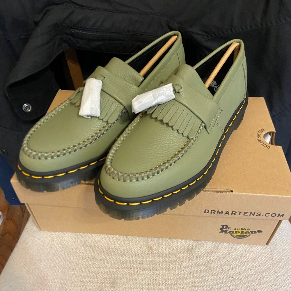 Dr Martens - Adrian Loafers - Muted Olive - Brand New